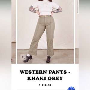 PETITE XL Big Bud Press Western Pants in Khaki Grey
